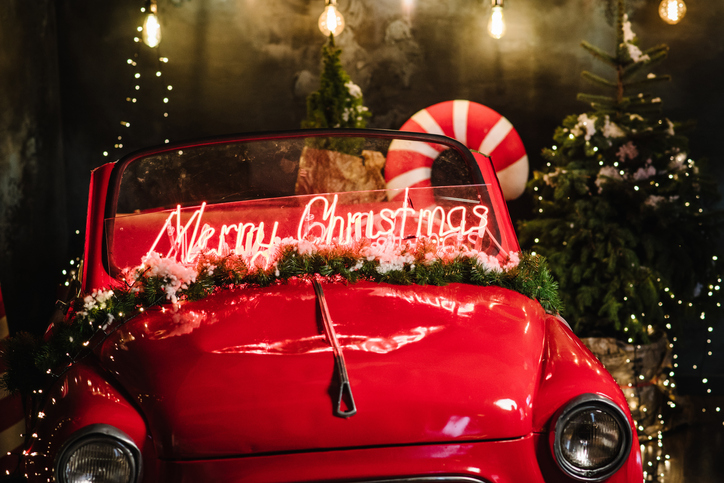 Christmas themed car