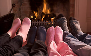Feet at Fireplace